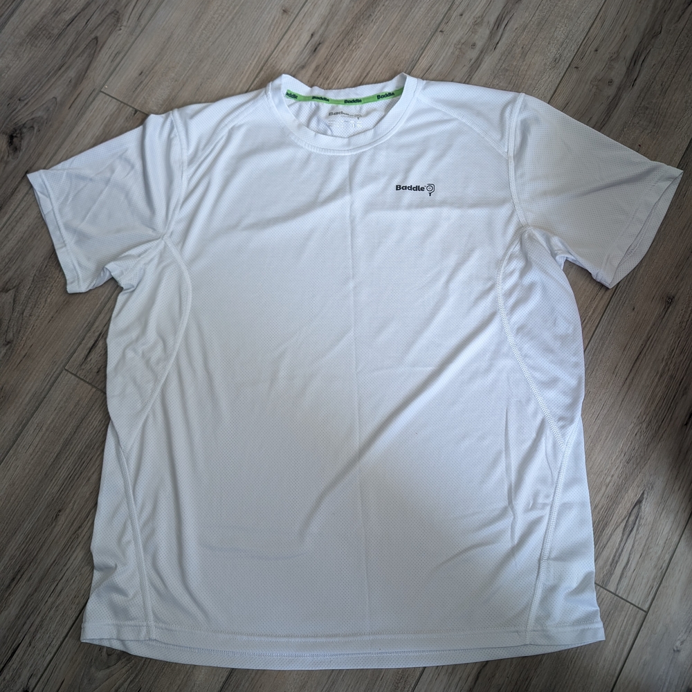 Baddle Pickleball White Men's White Performance Shirt Sz XL